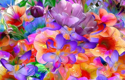 Красивый сад с разными цветами, …» — создано в Шедевруме
