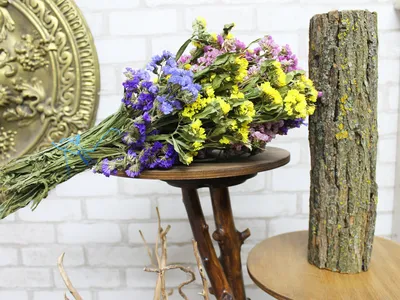 Сухой букет разных цветов, натуральные сухоцветы, цветочная композиция № 3,  деревенский декор, сухой букет для вазы - Deco Presents