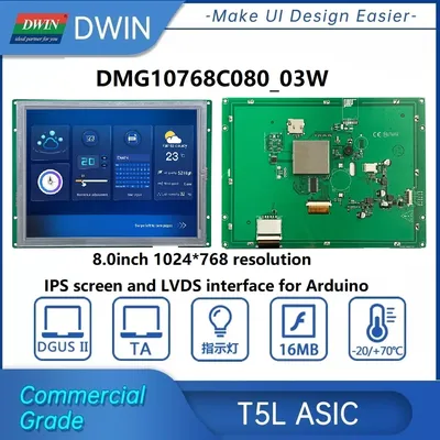 Dwin 8,0/10,4 дюймов с разрешением 1024*768, стандартная фотография для  Arduino,STM32, ESP32 с IPS-экраном и LVDS | AliExpress