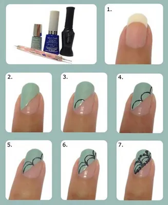 Рисунки черным лаком на ногтях - 20Nails