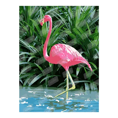 Интерьерная картина на холсте "Розовый фламинго" птицы и животные, размер  45x60 см - купить по низкой цене в интернет-магазине OZON (510980209)
