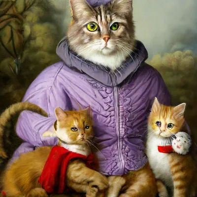Кот и хурма / Натюрморт с рыжим котом