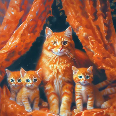 Гиперреализм, рыжие котята Мейн куны…» — создано в Шедевруме