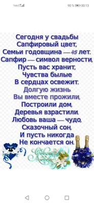 Анимация с годовщиной: 45 лет, сапфировая свадьба — Бесплатные открытки и  анимация