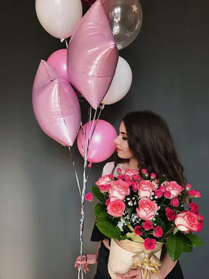 Цветы с шаром Баблс "Фиолетовый рай" | Купить с доставкой в Киеве | Лучшая  цена