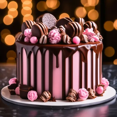 Шоколадный торт, украшенный шоколадными…» — создано в Шедевруме