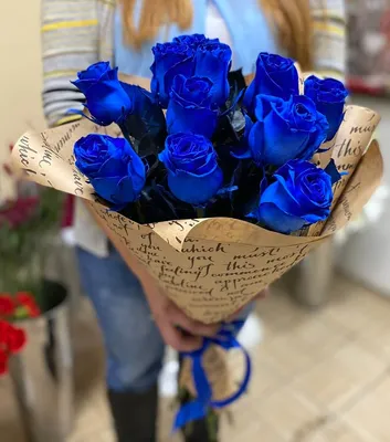 Букет с синими розами – купить с доставкой в Москве. Цена ниже!