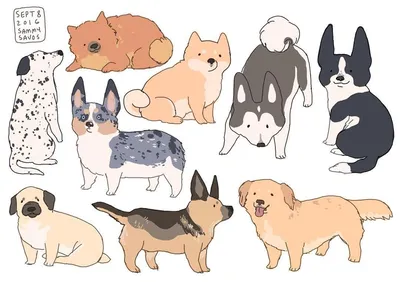 Чехлы с собаками для Xiaomi Redmi Go (VPrint), текстура - Нарисованные  собачки