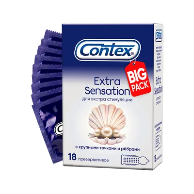 Презервативы Contex Extra Sensation с крупными точками и ребрами 18 шт -  купить, цена и отзывы, Презервативы Contex Extra Sensation с крупными  точками и ребрами 18 шт инструкция по применению, дешевые аналоги,
