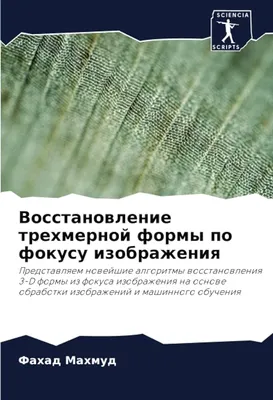 Восстановление трехмерной формы по фокусу изображения: Представляем  новейшие алгоритмы восстановления 3-D формы из фокуса изображения на основе  ... и машинного обучения (Russian Edition) by Махмуд, Фахад - 