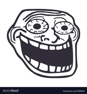 Internet meme trollface design Royalty Free Vector Image