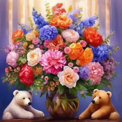 Огромный букет красивых цветов с …» — создано в Шедевруме