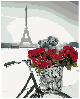 Картина по номерам Велосипед с цветами и мишками 40 x 50 | KTMK-10311 |  SLAVINA (ID#196790987), цена:  руб., купить в Фаниполе на 