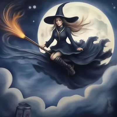 Ночь ведьма летит на метле …» — создано в Шедевруме