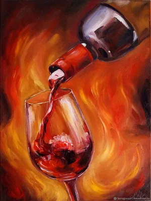 Иллюстрация+speedpaint. Бокал вина. Натюрморт с вином – купить на Ярмарке  Мастеров – O5I28RU | Иллюстрации и рисунки, Балашиха