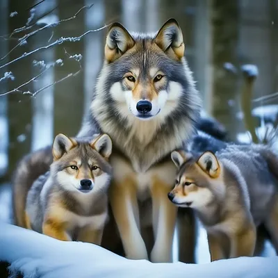 Пазл «Волчица с волчатами» из 150 элементов | Собрать онлайн пазл №257083