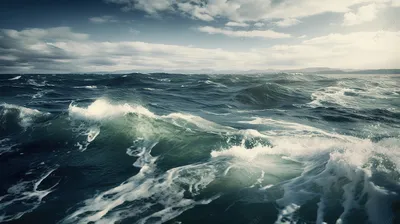 океан с сильным ветром и волнами, картина море фон картинки и Фото для  бесплатной загрузки