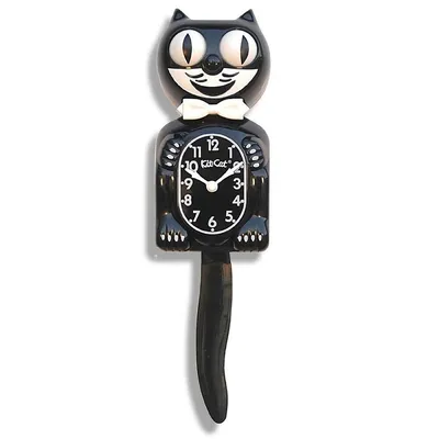 Купить Настенные часы Classic Vintage Retro Kit-Cat Klock 15 1/2 '' Черные  часы для мальчика с закатанными глазами и хвостом, цена 9 190 руб —  (272636334909)