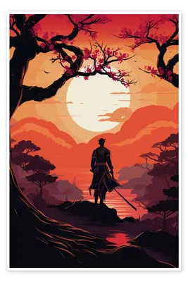 Samurai Garden II print by Durro Art | Posterlounge