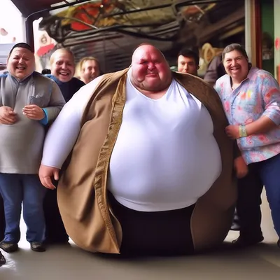 Самый толстый человек в мире» — создано в Шедевруме