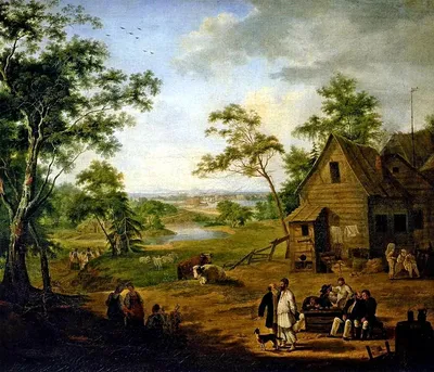 Файл:Тимофей Васильев - Сельский пейзаж (1800).jpg — Википедия