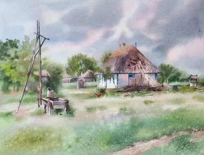 Купить картину Сельский пейзаж в Москве от художника Абдрашитов Рамиль