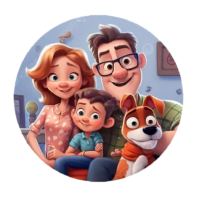 анимированная семья в очках стоит вместе, мультяшные семейные картинки,  мультфильм, семья фон картинки и Фото для бесплатной загрузки