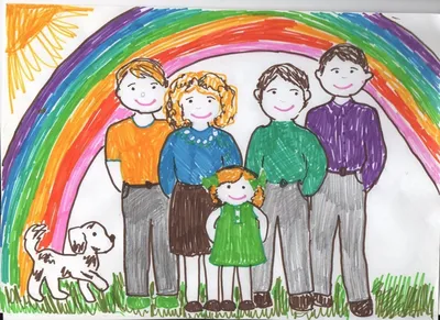 Рисунки семьи карандашом для детей (17 фото) 🔥 Прикольные картинки и юмор