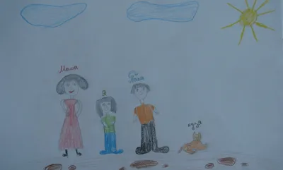 Рисунок семьи детский - 69 фото