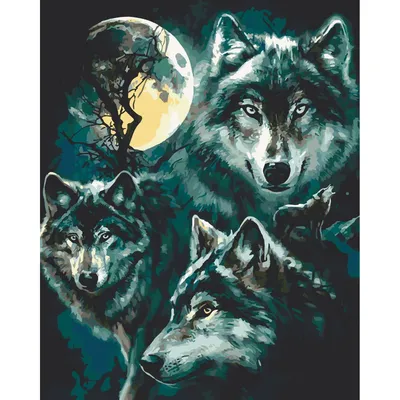 Картина на холсте "Семья волков"