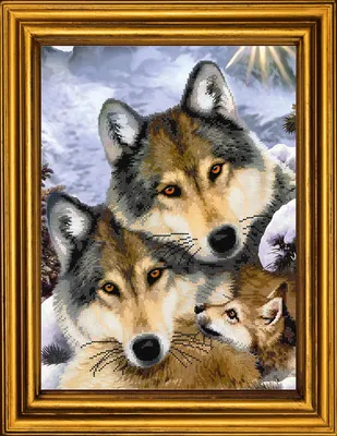 Картина на холсте "Семья волков"