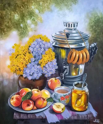 Картина маслом "Уютный сентябрь" – купить на Ярмарке Мастеров – SSF6GRU |  Картины, Новочеркасск