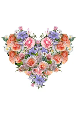 Floral Hearts. Цветочные сердечки. PNG. в 2023 г | Цветочный, День святого  валентина, Розы