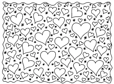 Раскраски Много сердечек (39 шт.) - скачать или распечатать бесплатно #7840