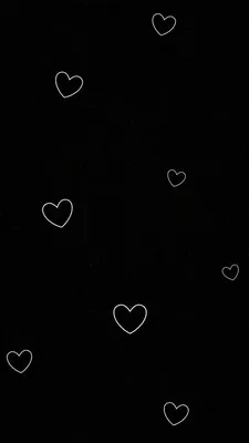 Белые сердечки на черном фоне (33 фото) | Черные обои, Картинки, Чернила