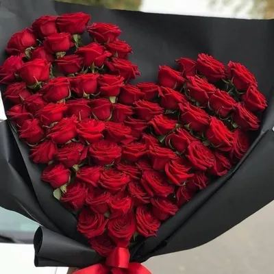 ᐉ Купить Букет цветов "Сердце из 51 цветной розы" в Алматы по выгодной цене  | 