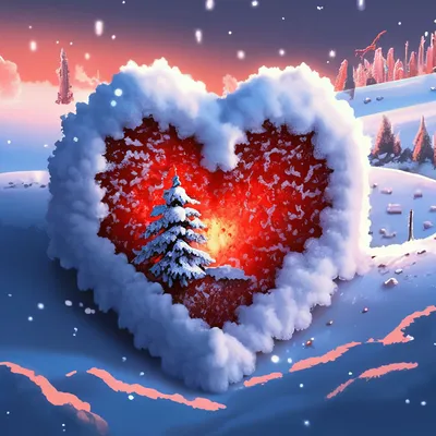 Рисунок в виде сердца на снегу в солнечную погоду с тенями. фото высокого  качества | Премиум Фото