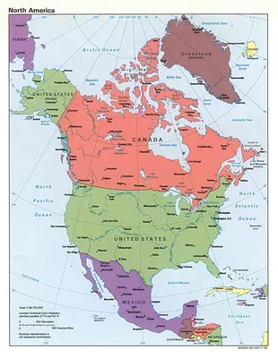 Большая политическая карта Северной Америки. Северная Америка – большая  политическая карта |  | Карты всех стран мира