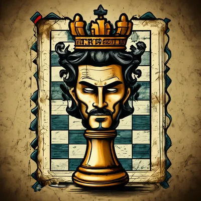 Шахматный король с головой, вектор, …» — создано в Шедевруме