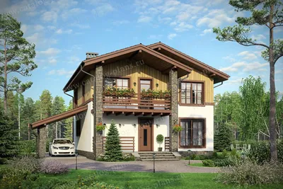 Проект дома в стиле Шале, эскизы, план работ, описание, спец предложение на  строительство - цена 4760000 руб.