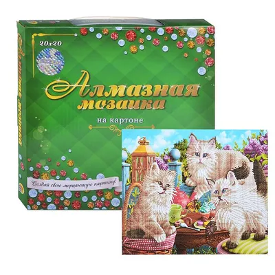 Алмазная картина, 40*50 см, на подрамнике, полная выкладка, "Шкодные  котята", Рыжий кот, ACD5008 от магазина Альфанит в Кунгуре