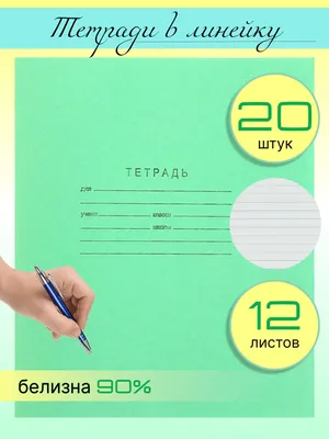 Школьные тетради в линейку 12 листов А5, набор 20 шт/ Ученическая тетрадка  с зеленой обложкой для школы - купить с доставкой по выгодным ценам в  интернет-магазине OZON (299754263)