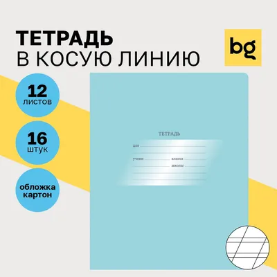 Тетради для школы в косую линию 12 листов, Комплект/набор школьных тетрадей  16 штук BG "Первоклассная" с картонной обложкой для первоклассников  /однотонные, тонкие для учебы и контрольных работ - купить с доставкой по