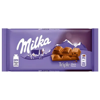 Мармелад Шоу - магазин необычных сладостей в Москве - Шоколад Milka Triple  Cocoa три вида какао 90 гр.