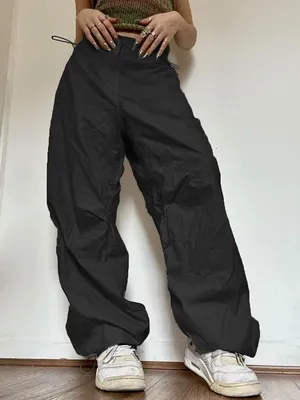 Женские брюки-карго большого размера, винтажные свободные джоггеры с  широкими штанинами, спортивные штаны в с… | Повседневный, Женские штаны,  Брюки с высокой талией