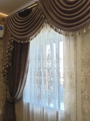 Современные шторы с ламбрекеном в зал, спальню, гостиную в Витебске, фото с  описанием