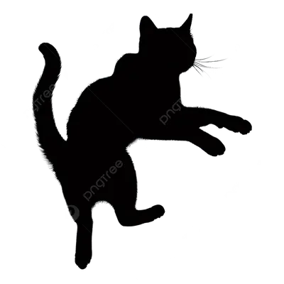 Мистический Черный Кот Белом Фоне Векторный Силуэт Кота Животное Силуэт  Векторное изображение ©Mila1717 542435560