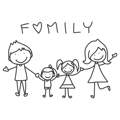 Картинка семьи с двумя детьми - 65 фото