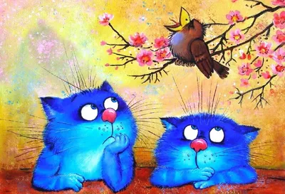 Набор из 49 открыток; 2018; Ирина Зенюк "Синие коты"; Иллюстрации;  Комплект; кошки | AliExpress