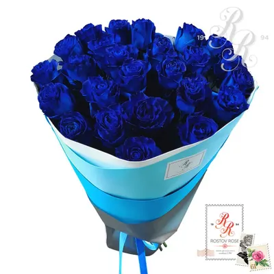Композиция "Синие розы в шляпной коробке"» с розами - купить в Мурманске за  9 870 руб